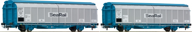 Set of 2 sliding wall Box cars Sea Rail<br /><a href='images/pictures/Roco/161533.jpg' target='_blank'>Full size image</a>